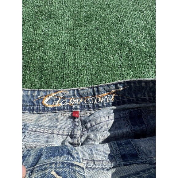 Vintage Y2K EDC by Esprit Denim Distressed Jean Mini Skirt - Size 38 - Picture 6 of 11